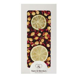 Mary & Shevkey 110 gr Kuvertür Çikolata Gül Yaprağı Fındık ve Lime İçeren Meyveli Lüks Kuvertür Standart Bitter Çikolata