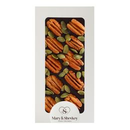Mary & Shevkey 125 gr Kuvertür Çikolata Pikan Cevizi ve Kabak Çekirdeği İçeren Lüks Kuvertür Çikolata