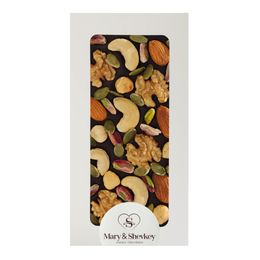 Mary & Shevkey 130 gr Kuvertür Çikolata Badem Kaju Ceviz Fındık Antep Fıstığı Kabak Çekirdeği İçeren Besleyici Lüks Kuvertür Standart Bitter Çikolata