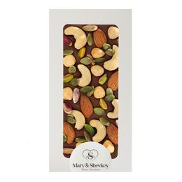 Mary & Shevkey 130 gr Kuvertür Çikolata Badem Kaju Ceviz Fındık Antep Fıstığı Kabak Çekirdeği İçeren Besleyici Lüks Kuvertür Standart Sütlü Çikolata