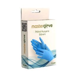 Master Glove 10'lu Paket Mavi Nitril Pudrasız Muayene Eldiveni