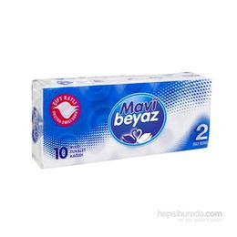 Mavi Beyaz Çift Kat 10'lu Tuvalet Kağıdı