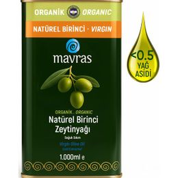 Mavras 1 lt Organik Soğuk Sıkım Natürel Birinci Zeytinyağı