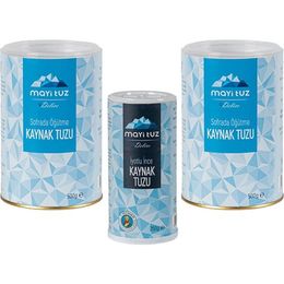 Mayi Tuz 2x500 gr Öğütme + 250 gr Tuzluklu Kaynak Tuz Seti