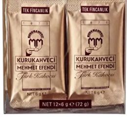 Mehmet Efendi 12 gr Sade Öğütülmüş Tek Kullanımlık Türk Kahvesi