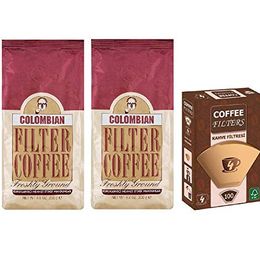Mehmet Efendi 2'li 250 gr Colombian Filtre Kahve + Coffee Filters 100'lü 1/4 Filtre Kahve Kağıdı