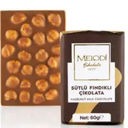 Melodi Çikolata 60 gr Sütlü Fındık Beyoğlu Çikolatası