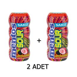 Mentos 30 gr Sour Çilek Aromalı Şekersiz Ekşi Sakız