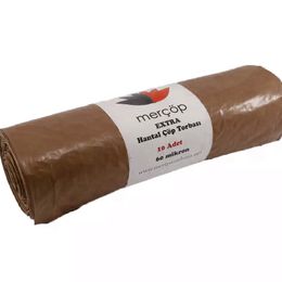 Merçöp 100 Adet Kahverengi Hantal Ekstra Çöp Torbası