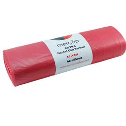 Merçöp 100 Adet Kırmızı Hantal Ekstra Çöp Torbası