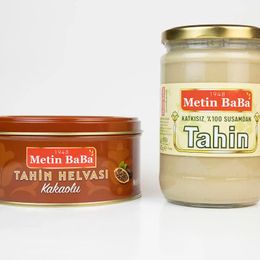 Metin BaBa 600 gr Doğal Tahin + 840 gr Kakaolu Tahin Helvası