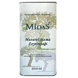 Midas 5 lt Teneke oğuk Sıkım Natürel Sızma Zeytinyağı