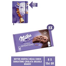Milka 156 gr Sensations Choco Cookie Damla Çikolata ve Dolgulu Biküvi