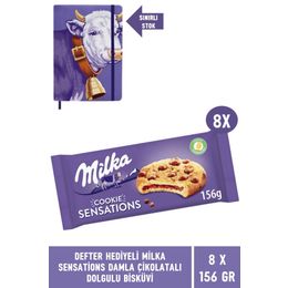 Milka 156 gr Sensations Choco Cookie Damla Çikolata ve Dolgulu Biküvi