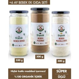 Mill More 330 gr Organik Bebek İrmiği + 300 gr Organik Bebek Pudingi + 300 gr Organik Bebek Muhallebisi