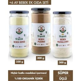 Mill More 330 gr Organik Bebek İrmiği + 300 gr Organik Bebek Pudingi + 300 gr Organik Bebek Muhallebisi