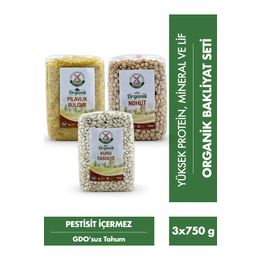 Mill More 750 gr Organik Pilavlık Bulgur + 750 gr Organik Nohut + 750 gr Organik Kuru Fasulye