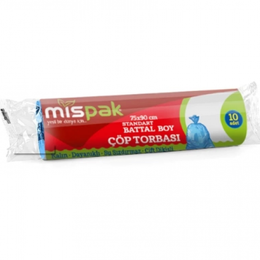 Mispak Eko Battal Boy Siyah 50 Rulo 72x90 cm Çöp Poşeti