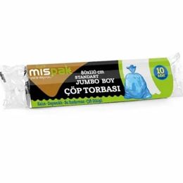 Mispak Jumbo Boy Siyah 10 Adet 80x110 cm Eko Çöp Poşeti