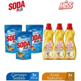 Miss Arap Sabunu 3x1 lt + 3x500 ml Soda Plus