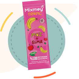 Mixmey 20 gr Elmalı ve Muzlu Meyve Bar