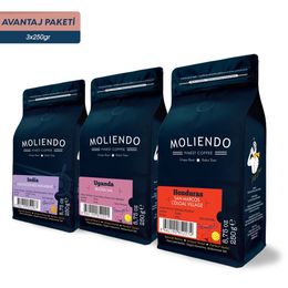 Moliendo Finest Coffee 3x250 gr Çekirdek Filtre Kahve Avantaj Paketi