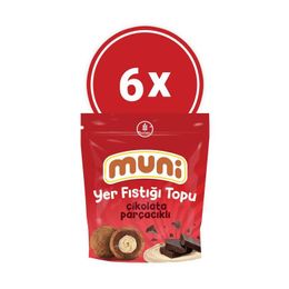 Muni 6x80 gr Çikolata Parçacıklı Yer Fıstığı Topu