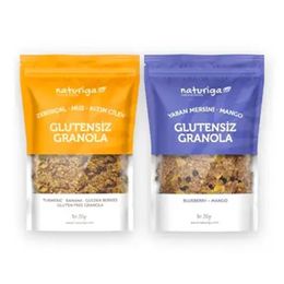 Naturiga 2'li 250 gr Yabanmersini Zerdeçal Altın Çilek Glutensiz Granola