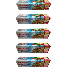 Nazenin 20x30 cm 50'li 5 Paket Düz Kilitsiz Şeffaf Küçük Boy Buzdolabı Poşeti