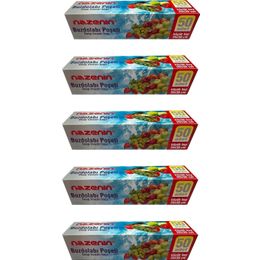 Nazenin 20x30 cm 50'li 5 Paket Düz Kilitsiz Şeffaf Küçük Boy Buzdolabı Poşeti