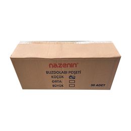 Nazenin 20x30 cm 50'li 50 Paket Düz Kilitsiz Şeffaf Küçük Boy Buzdolabı Poşeti