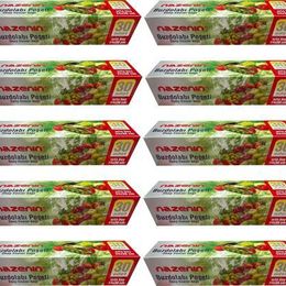 Nazenin 24x38 cm 30'lu 10 Paket Düz Kilitsiz Şeffaf Orta Boy Buzdolabı Poşeti