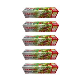 Nazenin 24x38 cm 30'lu 5 Paket Düz Kilitsiz Şeffaf Orta Boy Buzdolabı Poşeti