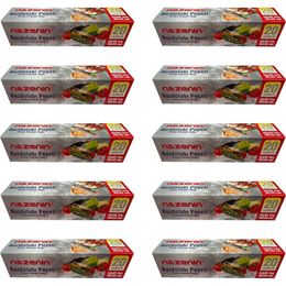 Nazenin 30x45 cm 20'li 10 Paket Düz Kilitsiz Şeffaf Büyük Boy Buzdolabı Poşeti