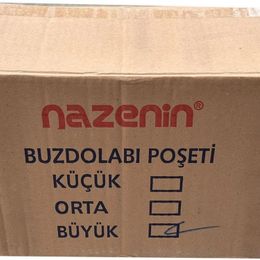 Nazenin 30x45 cm 20'li 50 Paket Düz Kilitsiz Şeffaf Büyük Boy Buzdolabı Poşeti