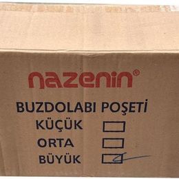 Nazenin 30x45 cm 20'li 50 Paket Düz Kilitsiz Şeffaf Büyük Boy Buzdolabı Poşeti