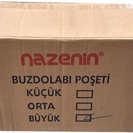Nazenin 30x45 cm 20'li 50 Paket Düz Kilitsiz Şeffaf Büyük Boy Buzdolabı Poşeti