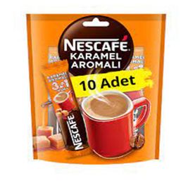 Nescafe 10'lu Eko Poşet 3ü1 Arada Karamel Aromalı Kahve