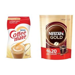 Nescafe 200 gr Coffee Mate Kahve Beyazlatıcısı + 180 gr Gold Ekonomik Paket Kahve