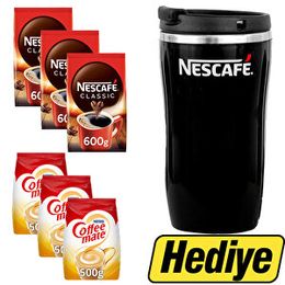 Nescafe 3x600 gr Classic Kahve + 500 gr Coffee Mate + 400 ml Thermomug