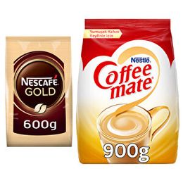 Nescafe 600 gr Gold Çözünebilir Kahve + 900 gr Coffee Mate Kahve Beyazlatıcı