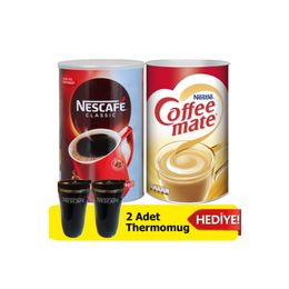 Nescafe Classic 1 kg + Coffee Mate Kahve Kreması 2 kg + 2'li Thermomug - 3 kg
