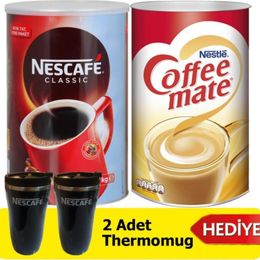 Nescafe Classic 1 kg + Coffee Mate Kahve Kreması 2 kg + 2'li Thermomug - 3 kg