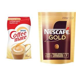 Nestle 200 gr Coffee Mate Kahve Beyazlatıcısı + 200 gr Gold Çözünebilir Kahve