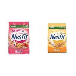 Nestle 400 gr Nesfit Kırmızı Meyveli Tam Tahıl ve Pirinç Gevreği + 400 gr Nesfit Ballı ve Bademli Tam Tahıl ve Pirinç Gevreği