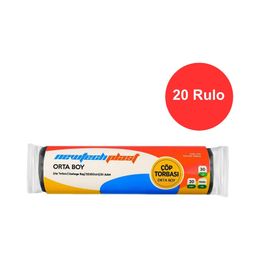 Newtechplast Orta Boy Siyah 55x60 cm 80 gr 20 Rulo Çöp Torbası