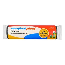 Newtechplast Orta Boy Siyah 55x60 cm 80 gr 20 Rulo Çöp Torbası