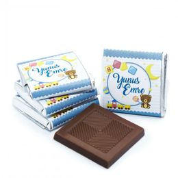 Nin Chocolate 80 Adet Mavi Ayıcık Erkek Bebek Dökme Bebek Çikolatası