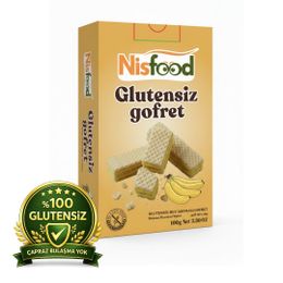 NisFood 5x100 gr Glutensiz Muzlu Gofret