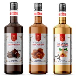 Nish 700 ml Çikolata + 700 ml Karamel + 700 ml Vanilya Aromalı Şurup